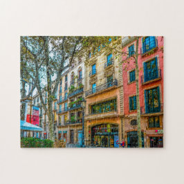 Puzzle Escena callejera de Barcelona.