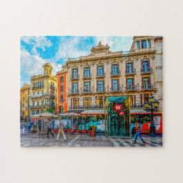 Puzzle Escena callejera de Barcelona.
