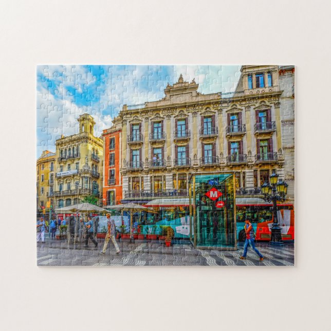 Puzzle Escena callejera de Barcelona. (Horizontal)