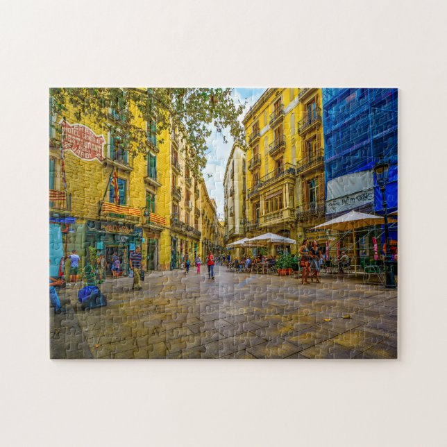 Puzzle Escena callejera de Barcelona. (Horizontal)