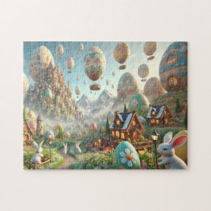 Puzzle Escena caprichosa del conejo del mundo de los huev