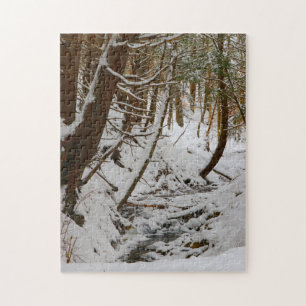 Puzzle Escena De Cama De Creek De Madera De Invierno