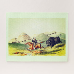 Puzzle Escena de caza de Bison