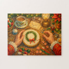 Puzzle Escena de costura navideña de Mrs. Claus Craft Hol