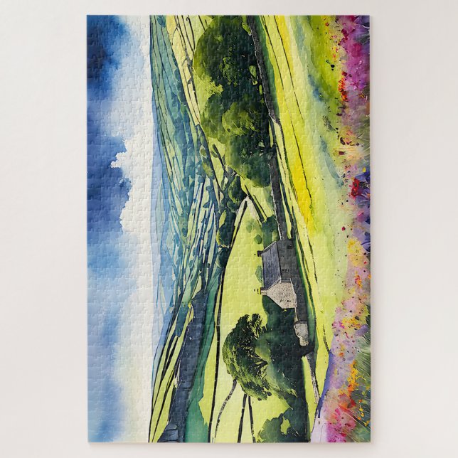 Puzzle Escena de Dales en Yorkshire, paisaje amplio "Ston (Vertical)