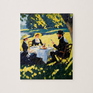 Puzzle Escena de desayuno al aire libre: obra de arte del