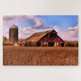 Puzzle Escena de granero de Norteamérica Rural