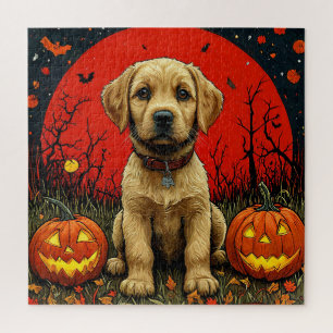 Puzzle Escena de Halloween de cachorro de Golden Retrieve