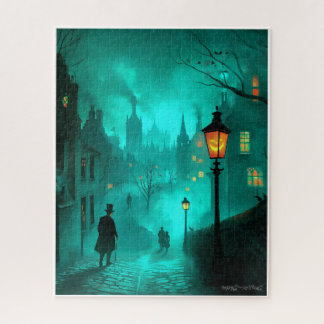 PUZZLE ESCENA DE HALLOWEEN ESPELUZNANTE PINTADA C1900