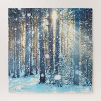 Puzzle Escena De Invierno De Snowy Forest Frosty