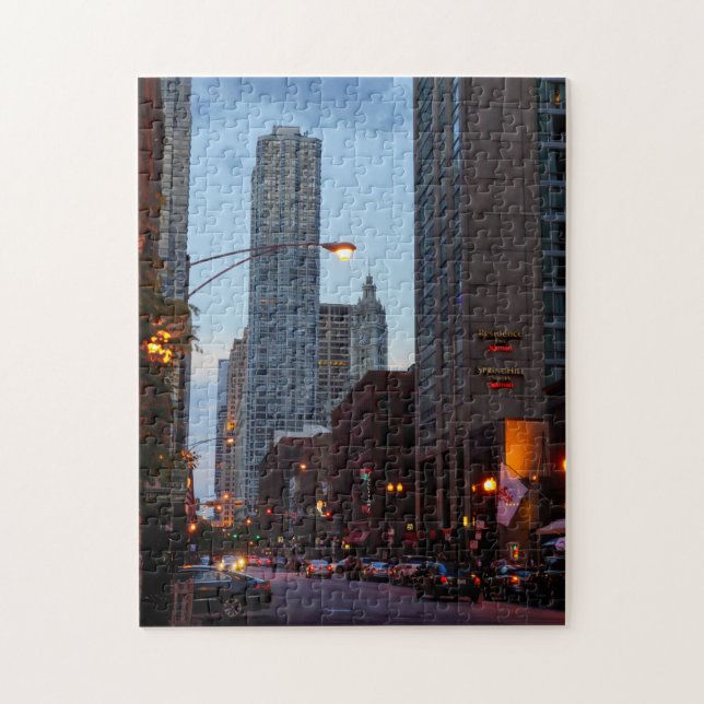 Puzzle Escena de la calle Chicago (Vertical)
