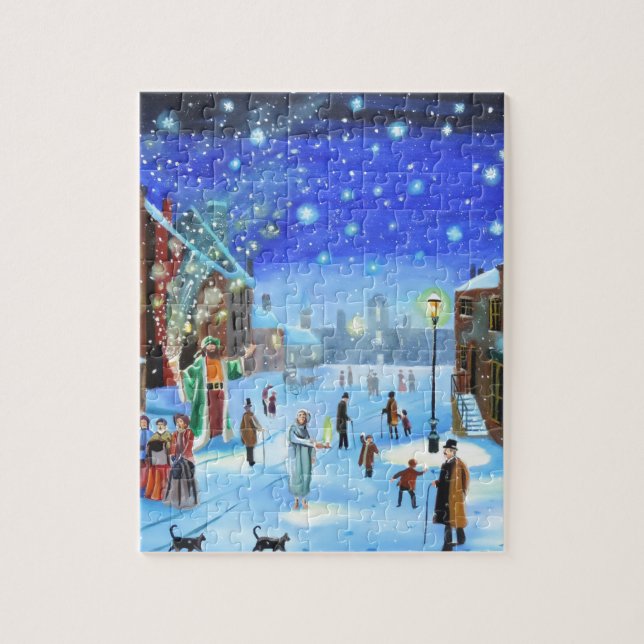 Puzzle Escena de la calle de invierno Carol Scrooge para  (Vertical)