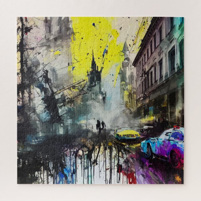 Puzzle Escena de la calle ocupada en la ciudad alemana de (Vertical)