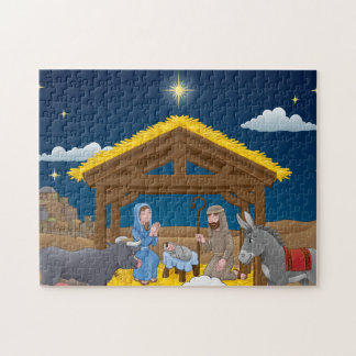Puzzle Escena de la Natividad de los navidades con el Niñ