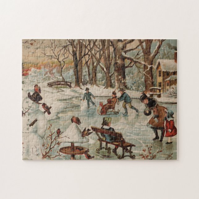 Puzzle Escena de Navidades de estilo vintage (Horizontal)