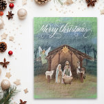 Puzzle Escena de Navidades de Natividad de Watercolor Man<br><div class="desc">Este diseño se puede personalizar eligiendo la opción Editar diseño. También puede transferir a otros artículos. Póngase en contacto conmigo en colorflowcreations@gmail.com o utilice la opción de chat en la parte superior de la página si desea tener este diseño en otro producto o necesita ayuda. Ver más de mis diseños...</div>
