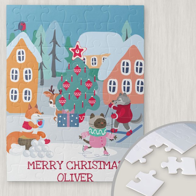 Puzzle Escena de Navidades infantiles con animales de Woo (Subido por el creador)