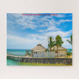 Puzzle Escena de playa de Samoa Americana. Felicitaciones