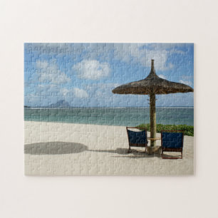 Puzzle Escena de playa Mauricio.