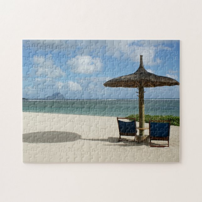 Puzzle Escena de playa Mauricio. (Horizontal)