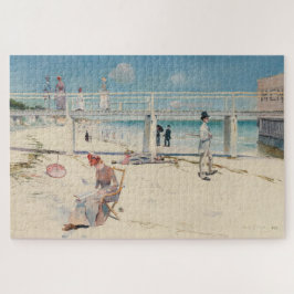 Puzzle Escena de playa (vacaciones en Mentone) (Arte aust