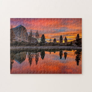 Puzzle Escena de puesta de sol hermosa Lago di Limides It
