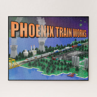 Puzzle Escena de tren atómico y planta de energía de PTW