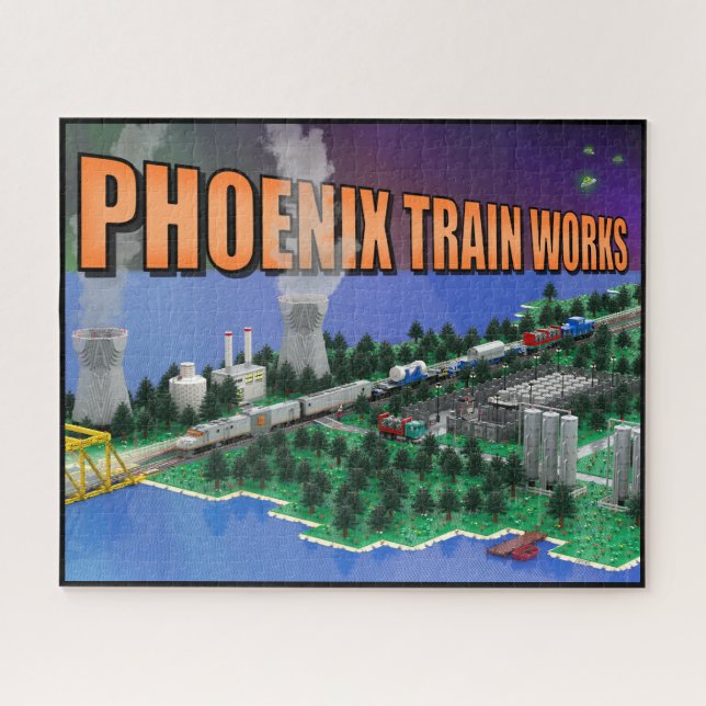 Puzzle Escena de tren atómico y planta de energía de PTW (Horizontal)