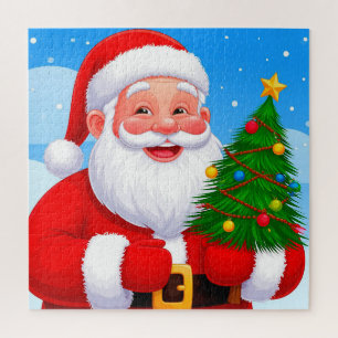 Puzzle Escena del árbol de Navidad de Santa para diversió