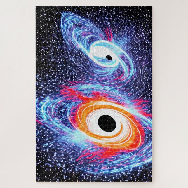 Puzzle Escena del espacio ultraterrestre rojo y azul Nara (Vertical)
