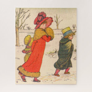 Puzzle Escena del invierno de Kate Greenaway