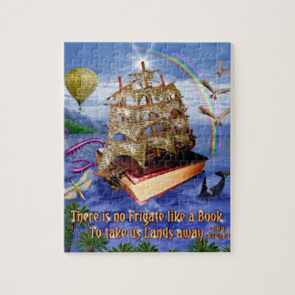 Puzzle Escena del océano de la nave del libro con la cita