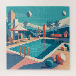 Puzzle Escena futurista de la piscina