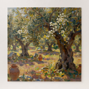 Puzzle Escena impresionista de olivar