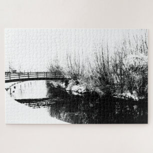 Puzzle Escena invernal de puente y arroyo 20x30 1014pc jp