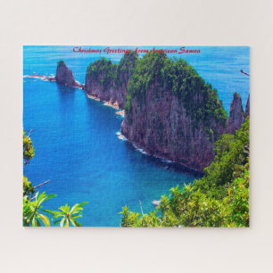 Puzzle Escena marina Samoa Americana. Felicitaciones de N
