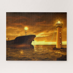Puzzle Escena náutica con faro