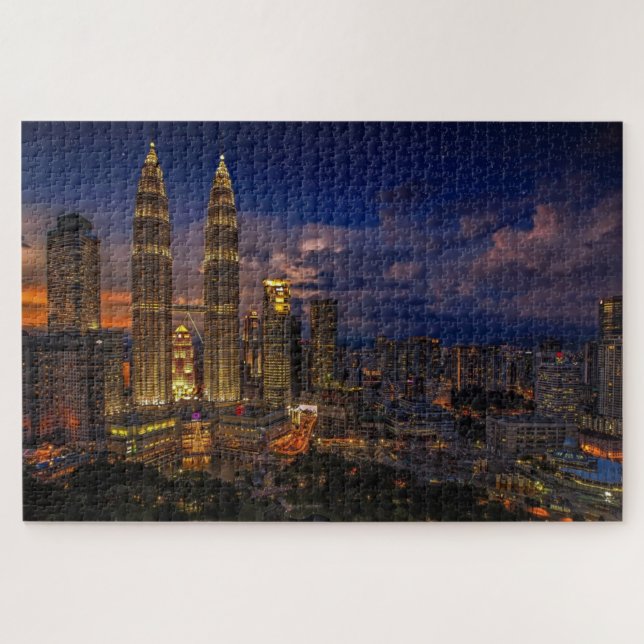 Puzzle Escena nocturna de Kuala-Lumpur (Horizontal)