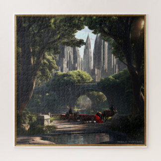 PUZZLE ESCENA PINTADA DE UN PARQUE URBANO C1900