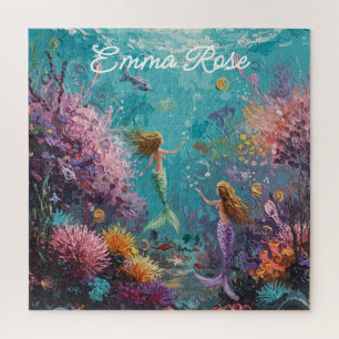 Puzzle Escena submarina de sirena encantada