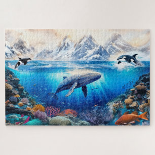 Puzzle Escena submarina en acuarela