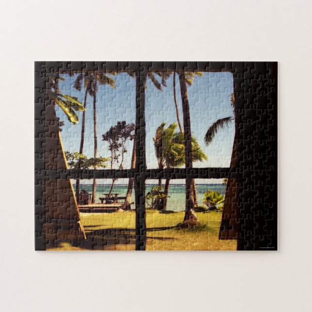 Puzzle Escena tropical en la playa de Fiji 11x14 252pc jp (Horizontal)