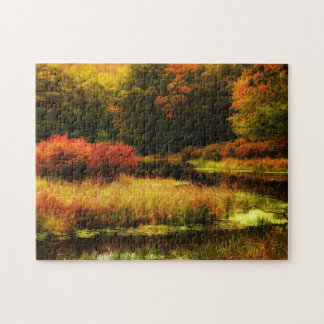 Puzzle Escena vibrante del otoño de Poconos