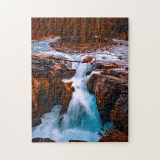 Puzzle Escenario de cascada, foto boscosa de 11" x 14"