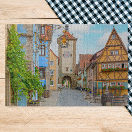 Puzzle Escenario de pueblo medieval de Rothenburg der Tau