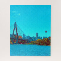 Escenario del puerto de Sydney ANZAC Bridge