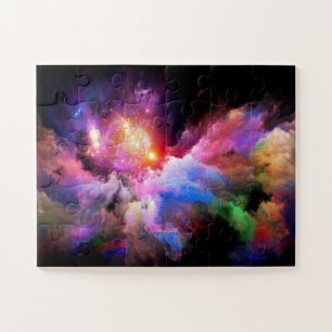 Puzzle Escenario vibrante abstracto de arte en la nube de