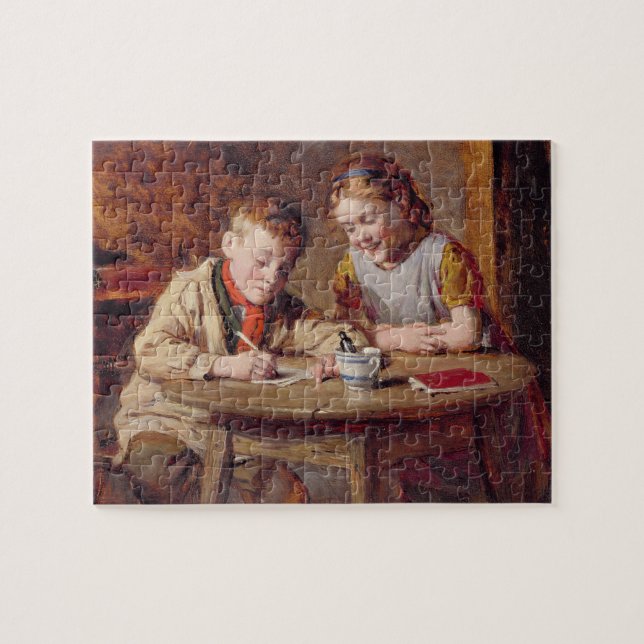 Puzzle Escribiendo una letra (aceite en el panel) (Horizontal)