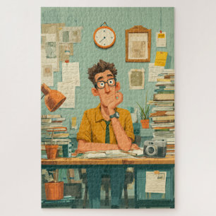 Puzzle Escritor Creativo en Oficina Ocupada