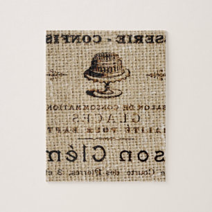 Puzzle escritura burlap shabby chic pastel de país francé